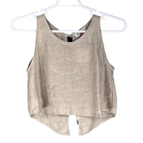 Francesca NWT Womens S 100% Linen Sleeveless Tie Back Tank Top Italy Made Beachy - Picture 4 of 14